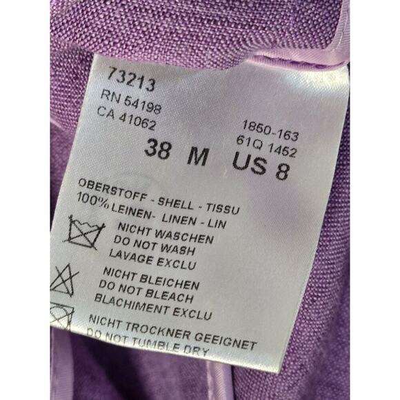 Bogner Womens Light Purple Linen Button Front Bracelet Sleeve Jacket Size 38/8/M - Picture 5 of 6